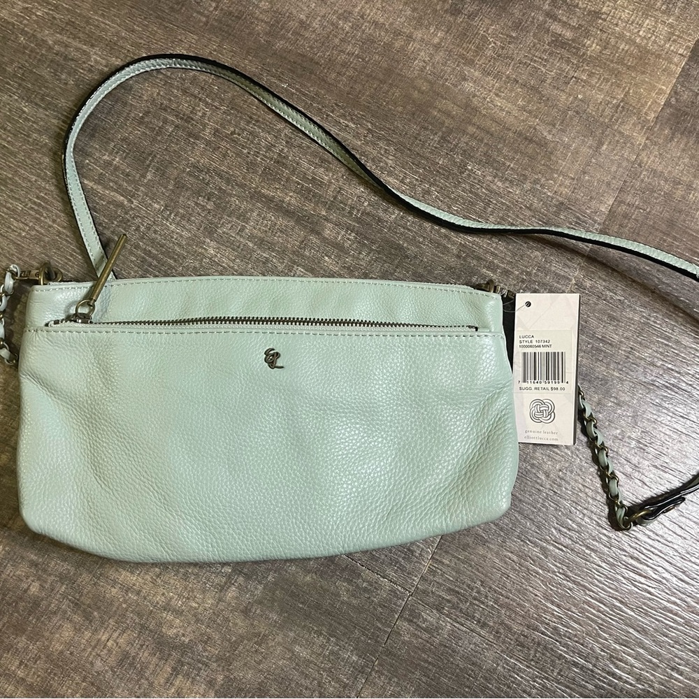 🐱NWT ELLIOT LUCCA Leather Mint Crossbody